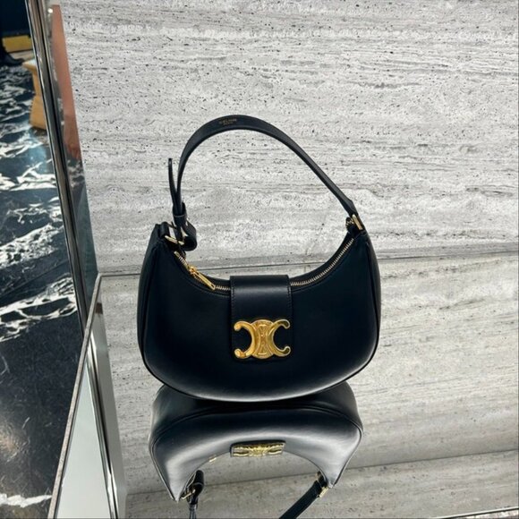 Celine Arc de Triomphe Ava Soft Meniscus Bag Black - Picture 1 of 5